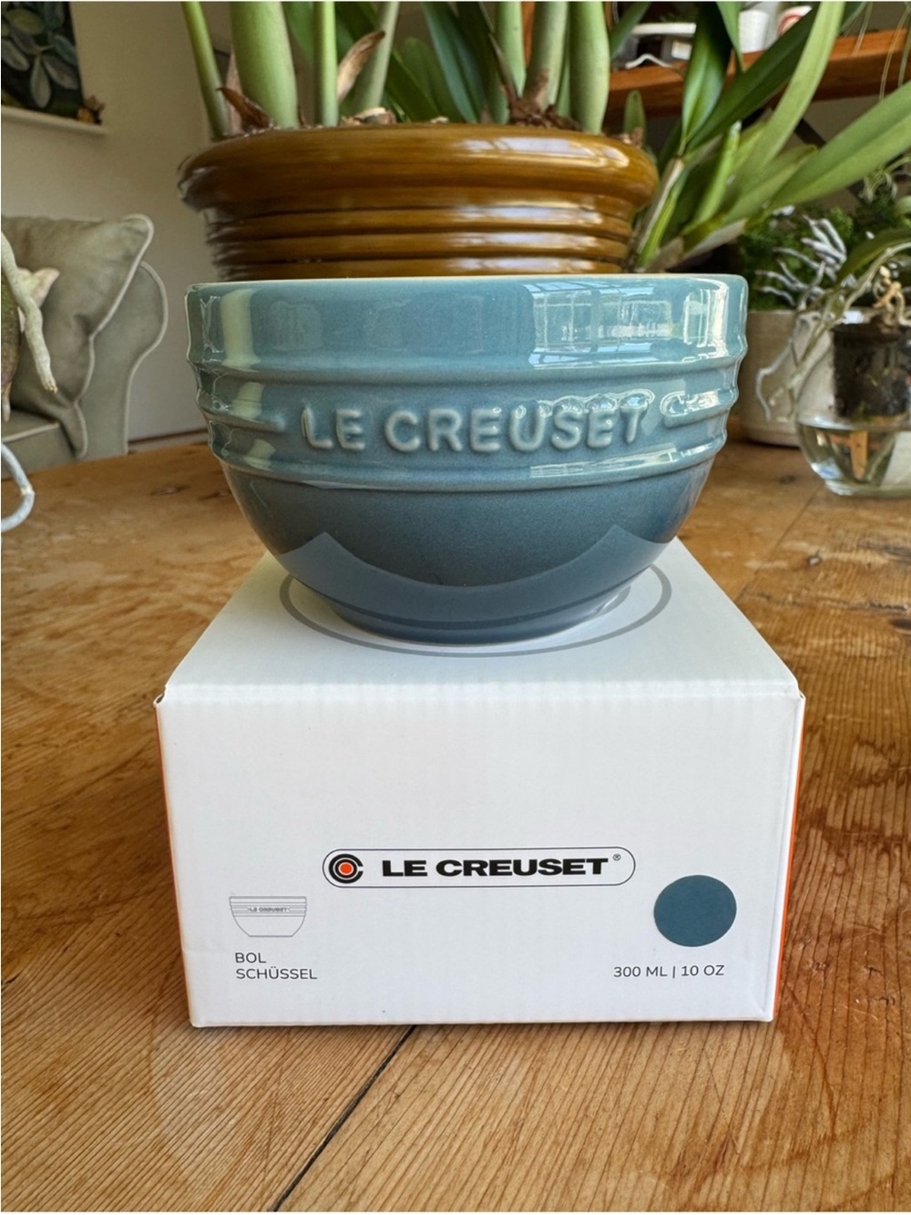 NEW Le Creuset Blue Marine Gradient Stoneware Rice Bowl 220 ML Cream Interior
